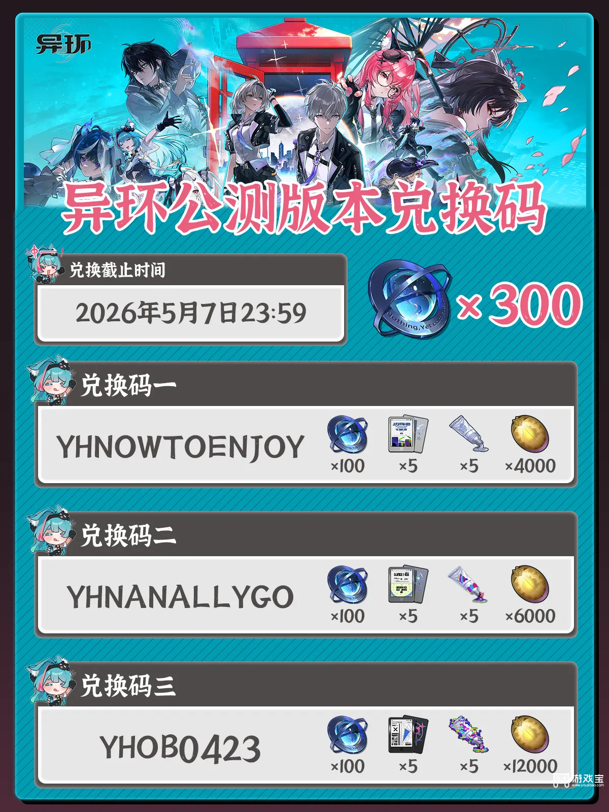 异环公测兑换码汇总永久有效